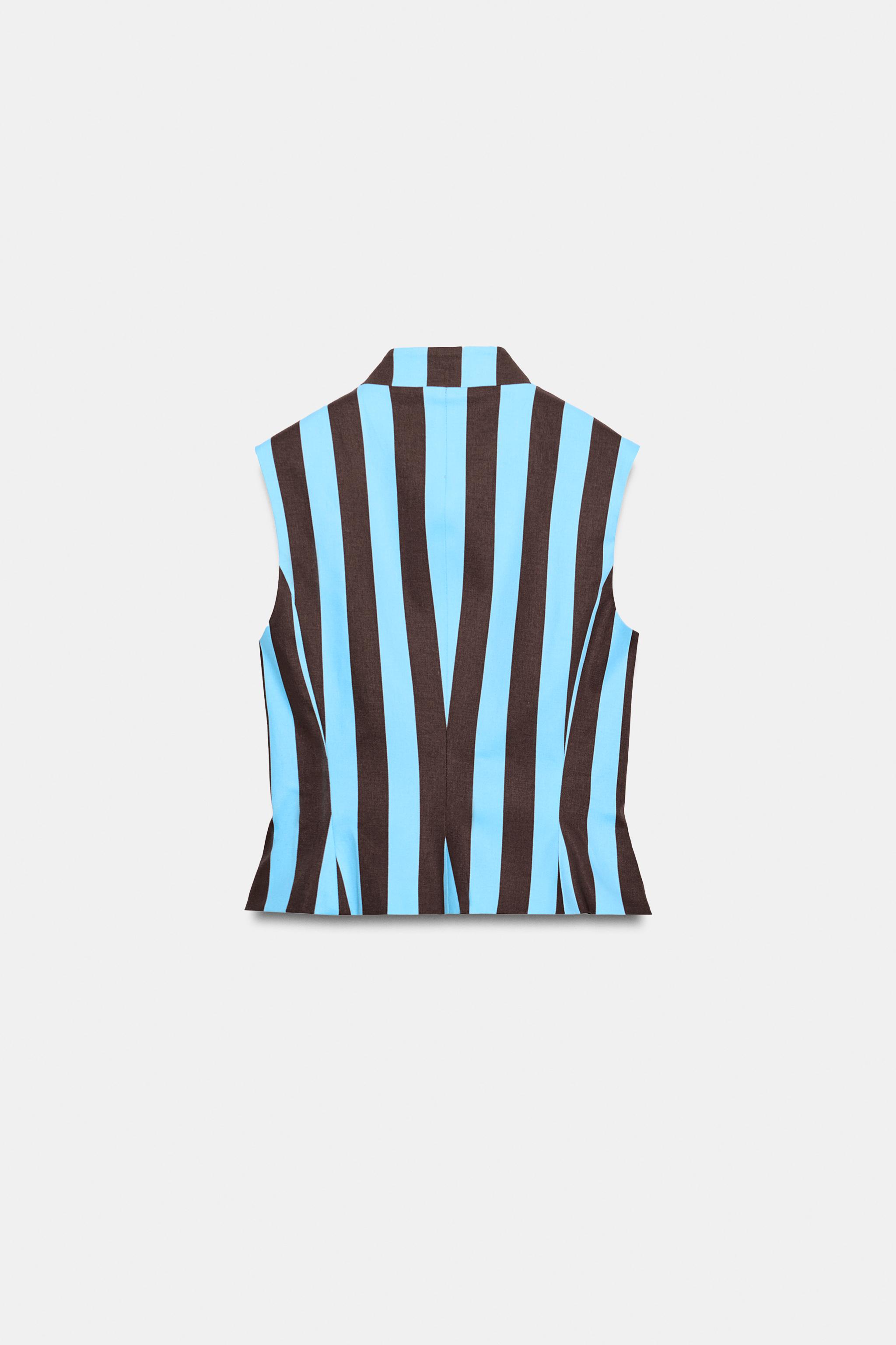 STRIPED FROG FASTENING VEST TOP